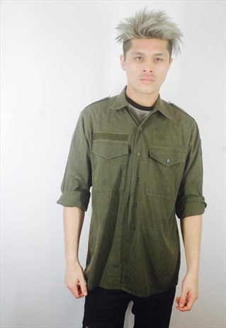 VINTAGE 90S MENS ARMY CAMO SHIRT