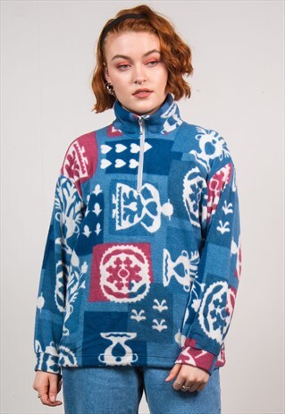 VINTAGE 90'S QUARTER ZIP FLEECE JUMPER
