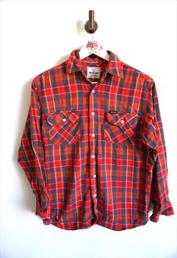 Vintage Diesel Shacket Shirt Top Plaid Oxford Buttons Down
