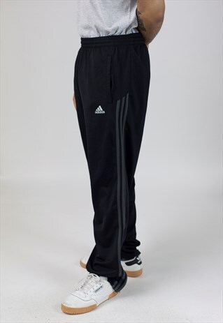 VINTAGE ADIDAS BLACK TRACKSUIT BOTTOMS
