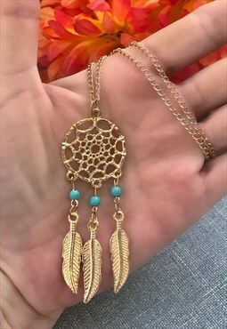 Gold Coloured Dreamcatcher Necklace
