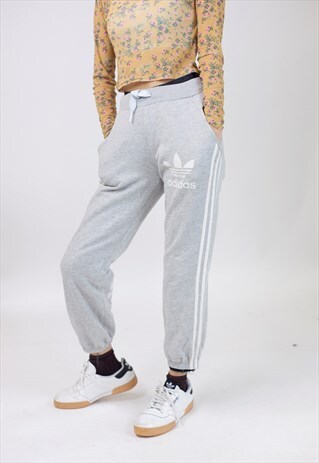 VINTAGE 90S ADIDAS GREY TRACKSUIT BOTTOMS