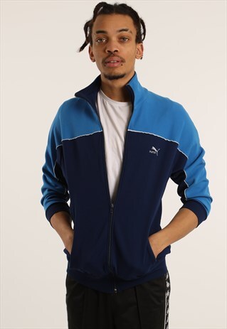 VINTAGE PUMA EMBROIDERED LOGO ZIPPED SWEATSHIRT