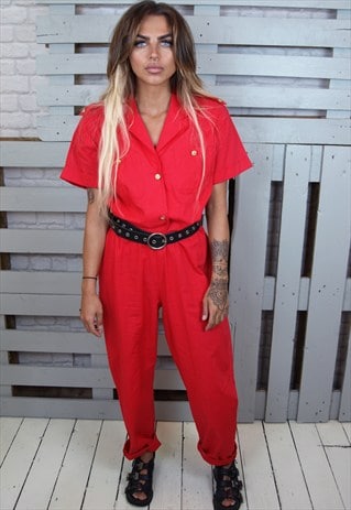 NAUTICAL STYLE RED 80'S JUMPSUIT
