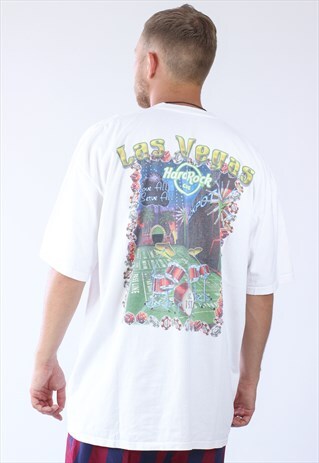 RARE VINTAGE MENS HARD ROCK CAFE LAS VEGAS BIG LOGO T-SHIRT