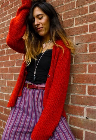 FESTIVAL PURPLE STRIPED COTTON TROUSERS