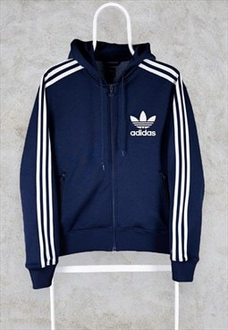 Adidas Originals Blue Track Top Hooded Jacket Men's Small