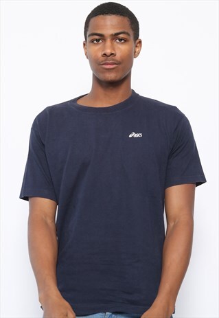 VINTAGE ASICS LOGO T-SHIRT NAVY BLUE
