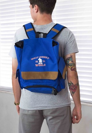 VINTAGE WALT DISNEY BLUE BAG BACKPACK LOGO 90S 23.0