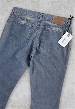 Vintage Deadstock Calvin Klein Corduroy Jeans Grey Bootcut