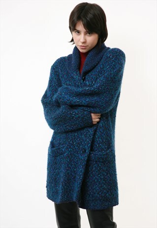 90S VINTAGE MISSONI PATTERN WOOL CARDIGAN COAT 2502