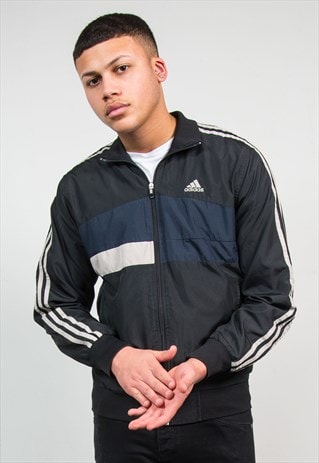 ADIDAS BLACK TRACKSUIT JACKET