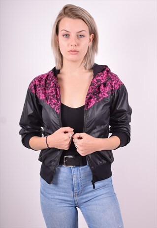NIKE WOMENS VINTAGE JACKET MEDIUM BLACK 90'S