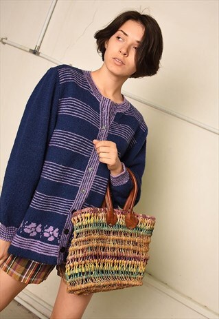 80'S RETRO KNIT PARIS CHIC FESTIVAL GARM CARDIGAN