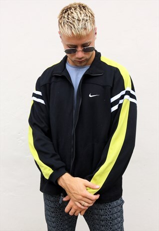 BLACK AND YELLOW NIKE TRACK TOP JACKET