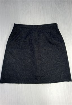 90's Vintage Jeans Couture Skirt Black Glitter