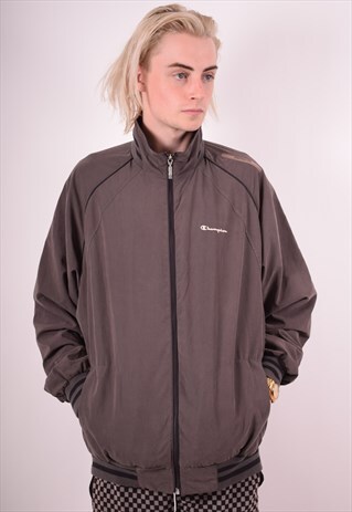 CHAMPION MENS VINTAGE TRACKSUIT TOP JACKET XXL BROWN 90S