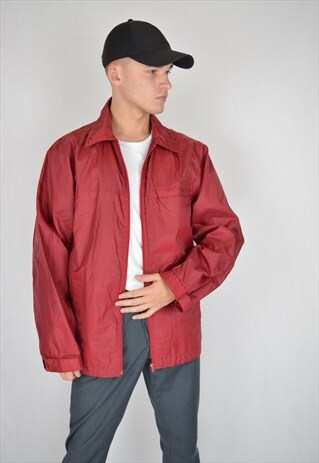 VINTAGE RED WINDBREAKER JACKET
