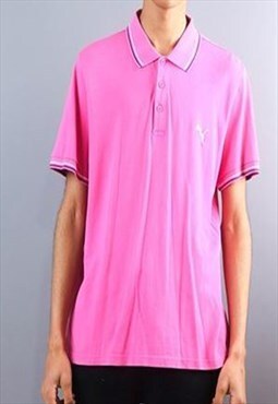 vintage pink puma polo Shirt