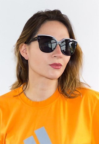 NEW CAT EYE WHITE TIPPED FESTIVAL SUNGLASSES