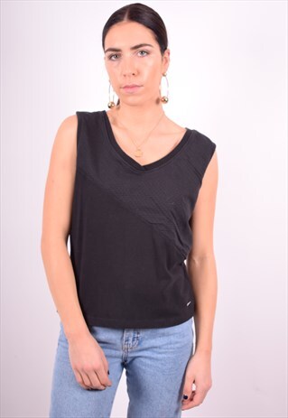 NIKE WOMENS VINTAGE T-SHIRT TOP LARGE BLACK 90'S