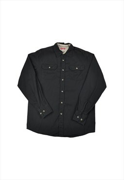 Vintage Wrangler Cotton Shirt Long Sleeved Black Small