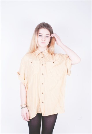 VINTAGE MUSTARD SILK SHIRT