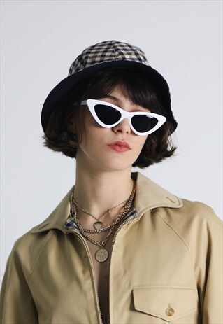 WHITE SUMMER 90S Y2K SLIM CAT EYE SUNGLASSES SHADES