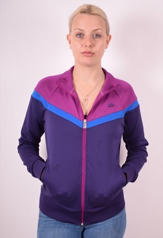 NIKE WOMENS VINTAGE TRACKSUIT TOP JACKET MEDIUM PURPLE 90S