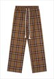TARTAN CHECK JOGGERS GINGHAM PANTS SKATER TROUSERS IN RED