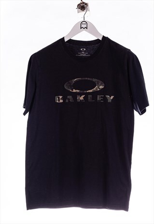 VINTAGE OAKLEY T-SHIRT CAMOUFLAGE LOGO PRINT SCHWARZ