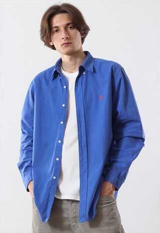 VINTAGE MENS POLO RALPH LAUREN LONG SLEEVE CASUAL SHIRT