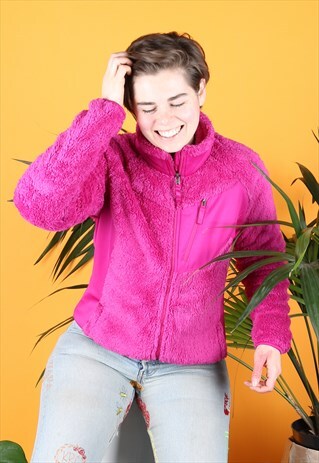 VINTAGE COLUMBIA FLEECE IN PINK AND ZIP