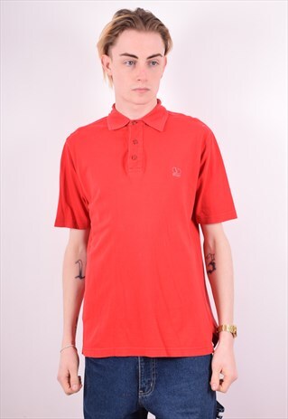 VALENTINO MENS VINTAGE POLO SHIRT MEDIUM RED 90S