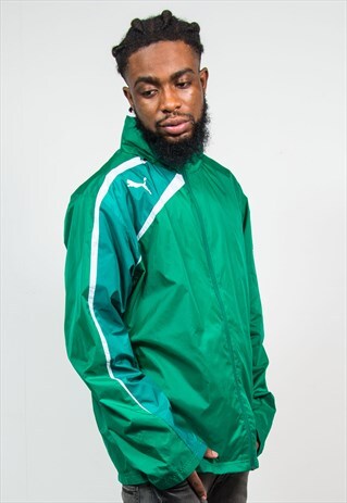 PUMA CAGOULE GREEN HOODED JACKET