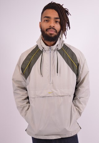 NIKE MENS VINTAGE PULLOVER JACKET SMALL GREY 90S