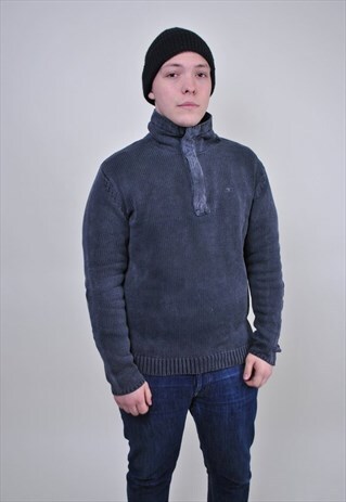 VINTAGE GEY KNITTED MINIMALIST SWEATSHIRT