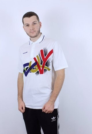 90S ADIDAS VINTAGE PRINT POLO SHIRT
