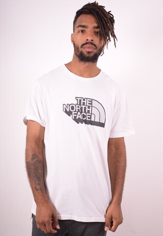 THE NORTH FACE MENS VINTAGE T-SHIRT TOP XL WHITE 90S