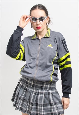 Adidas vintage track jacket in multi color zip up sweatshirt