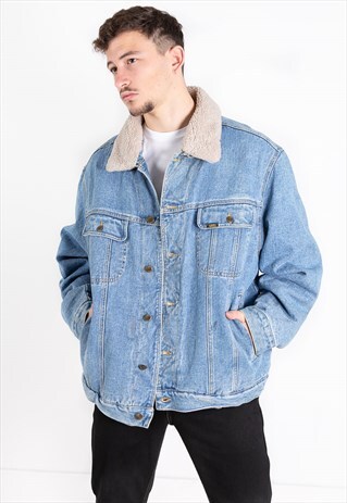VINTAGE 80S ORIGINAL LEE SHEEPSKIN DENIM JACKET / 0249
