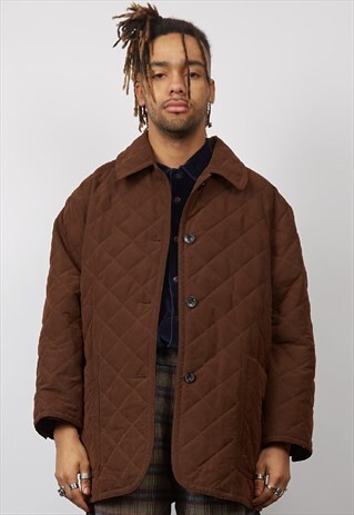 VINTAGE 90'S BURBERRY BROWN QUILTED JACKET