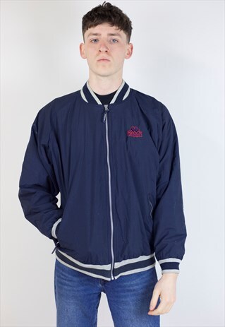 VINTAGE 90'S KAPPA NAVY PADDED BOMBER JACKET