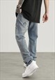 BLUE WASHED CROSSES DISTRESSED PANTS JEANS TROUSERS
