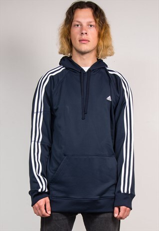90'S VINTAGE NAVY BLUE ADIDAS HOODIE SWEATSHIRT