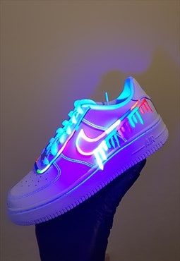 Nike air force 1 custom sneakers glow in dark 