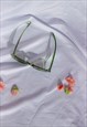 TRANSPARENT GREEN ROUNDED RECTANGLE 90S LOOK SUNGLASSES