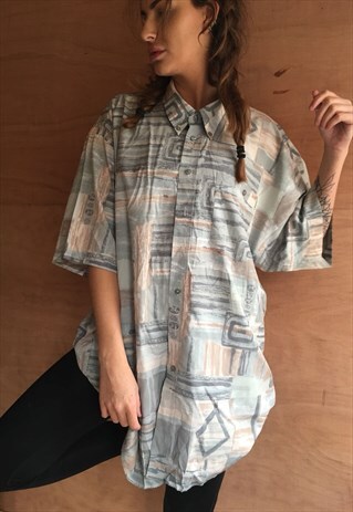 PATTERNED OVERSIZED RETRO VINTAGE UNISEX FESTIVAL SHIRT