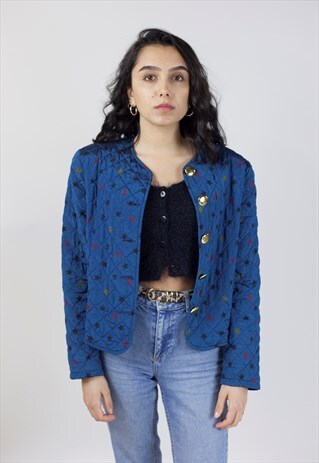 VINTAGE 90'S BLUE STAR QUILTED JACKET