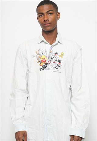 VINTAGE WARNER BROS EMBROIDERED CARTOON SHIRT